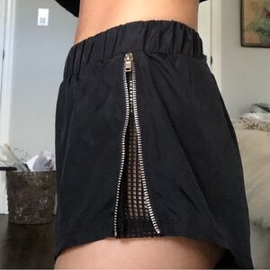 Forever 21 Black Athletic Shorts with Zipper Detail